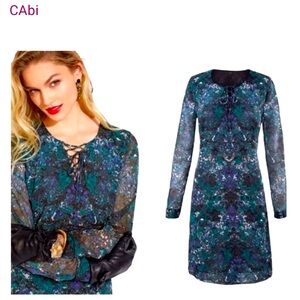 Cabi Noel Eternity Damask Long Sleeve Dress